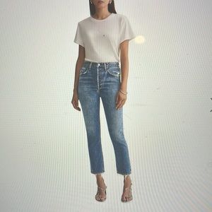 Agolde Riley High Rise Straight Crop 27 in frequency color